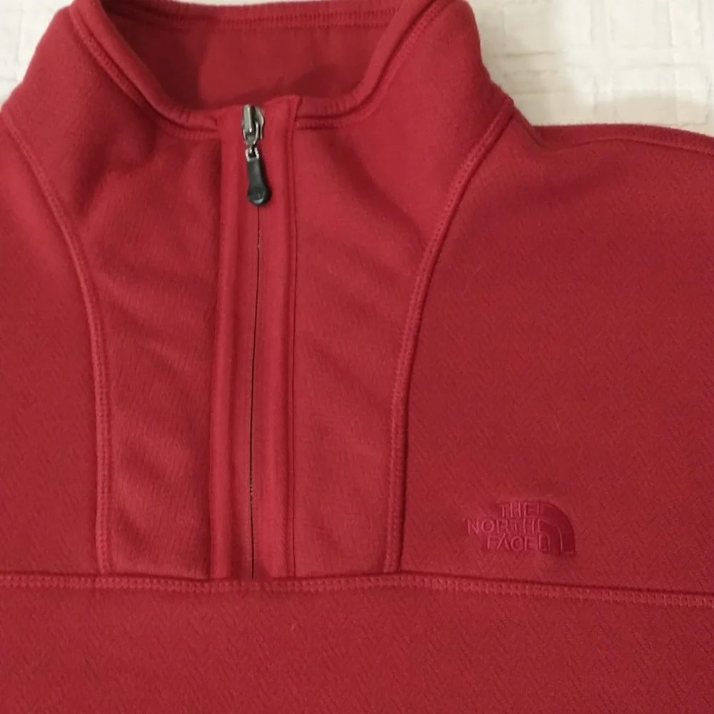 North Face 1/4 Zip Sweater Pullover, Vintage, Deep Red, Men's Size XL, Thick,USA